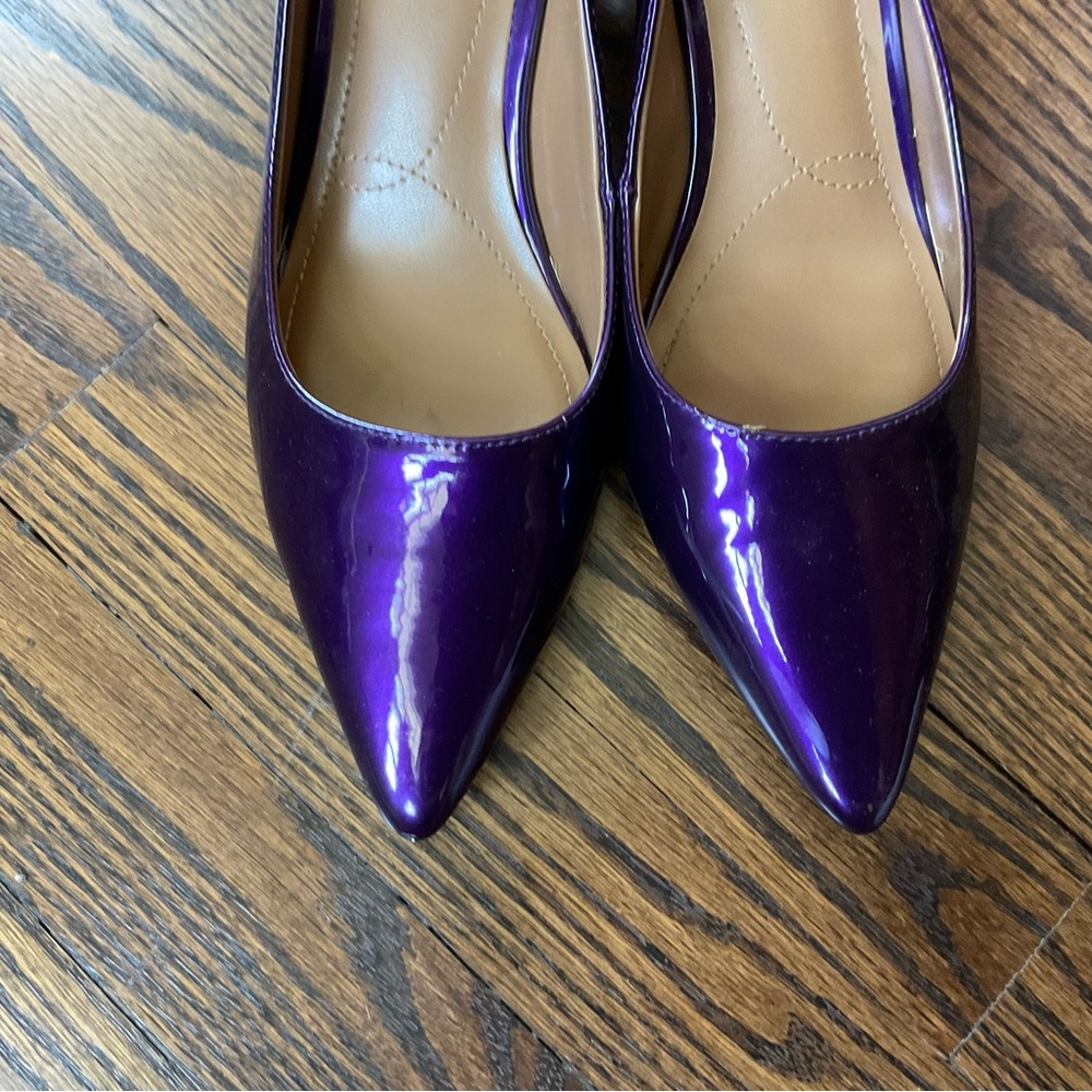 J.Renee Glossy Purple Patent Slingback Pumps - Picture 3 of 8